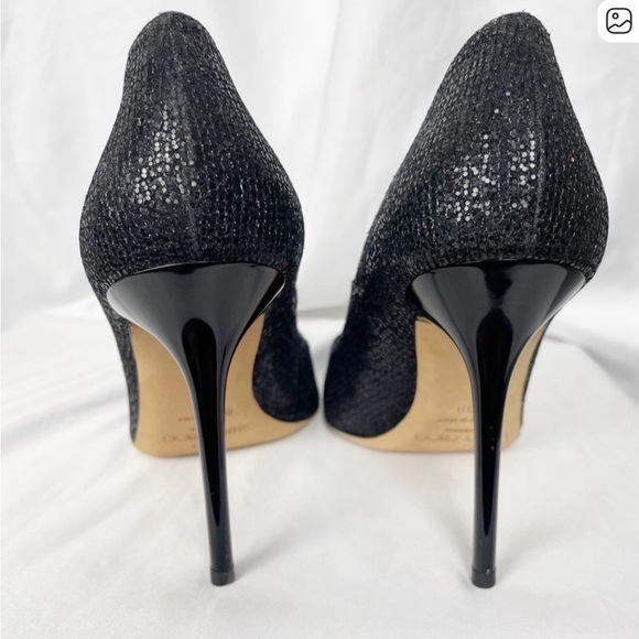 Jimmy Choo Glitter Black Heels